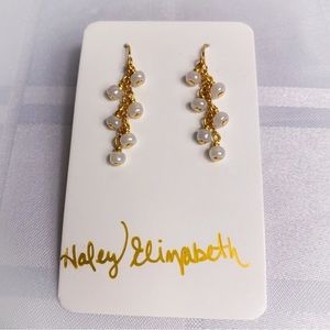 White Glass Dangle Earrings